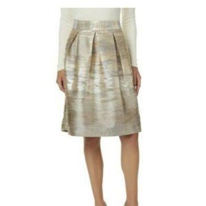 WOMENS - Small Petite NWT Simply Styled Metallic Gold Silver Skirt party formal